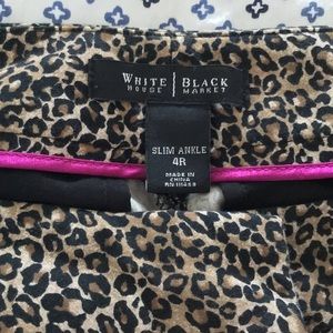 WHBM LEOPARD SLIM ANKLE PANTS